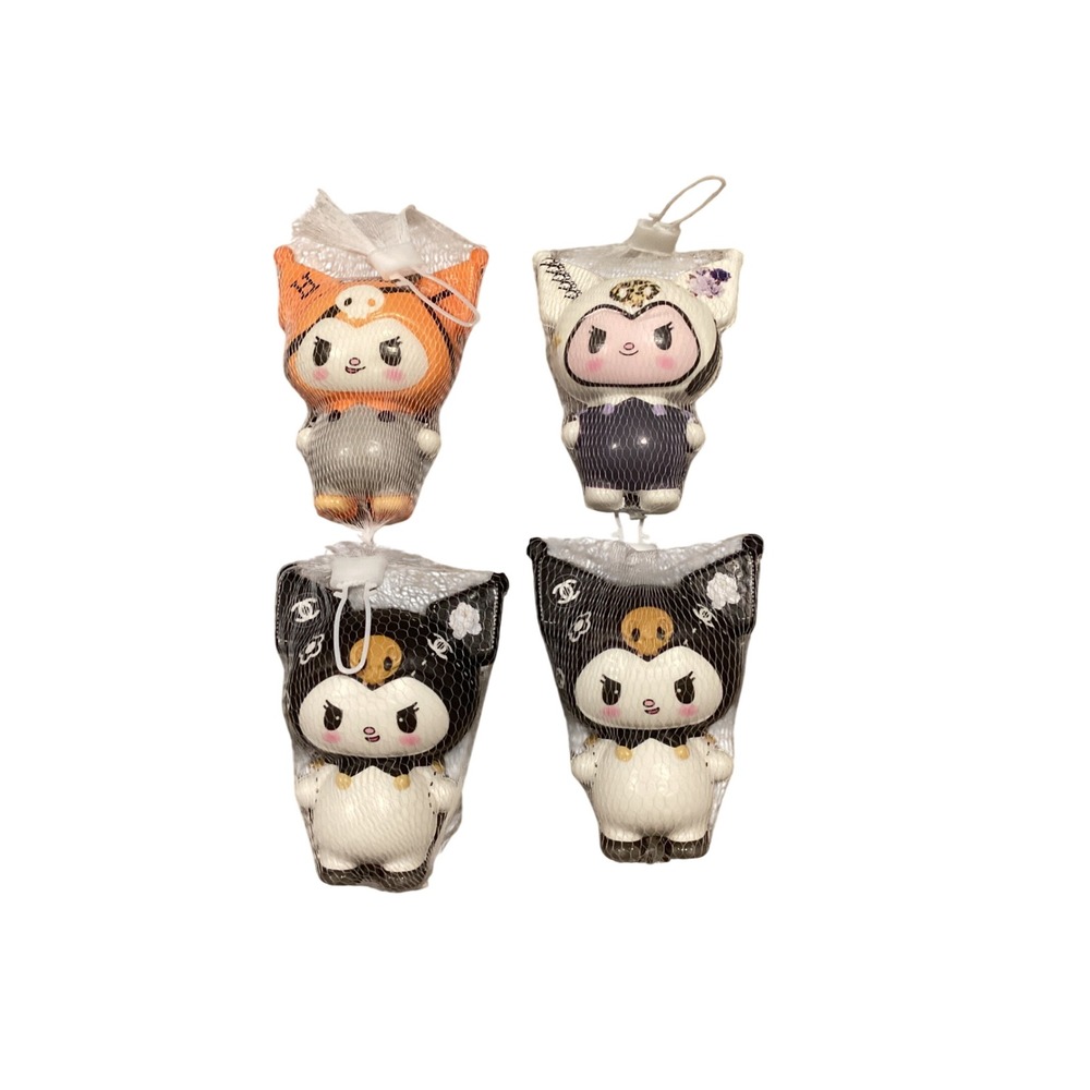 Squishy Toy Set 4 Pack Slow Rising Foam Figures Black Orange White. Scented